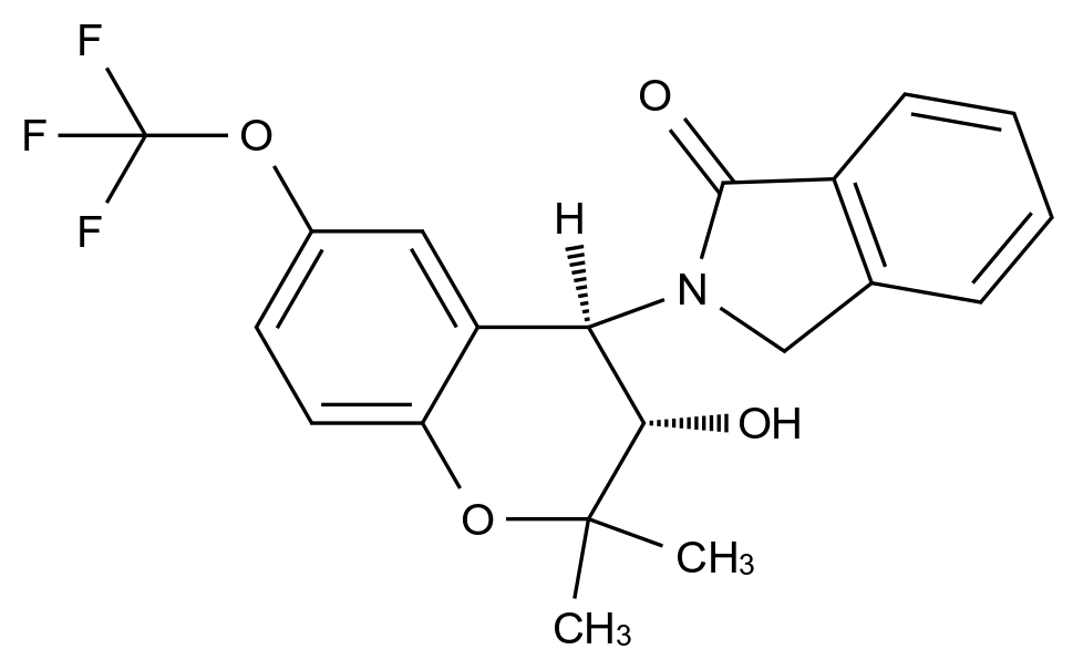 [124916-54-7]2-[(3S,4R)-3-Hydroxy-2,2-dimethyl-6-(trifluoromethoxy)-3,4-dihydr o-2H-chromen-4-yl]-1-