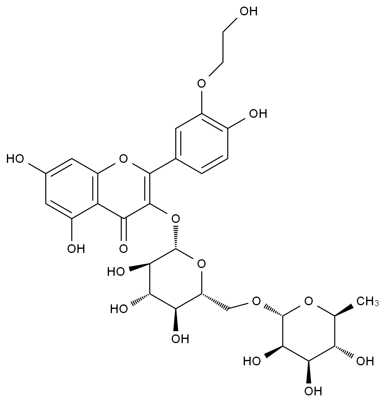 [125092-04-8]5,7-dihydroxy-2-[4-hydroxy-3-(2-hydroxyethoxy)phenyl]-3-[(2S,3R,4S,5S,6R)-3,4,5-trihydr