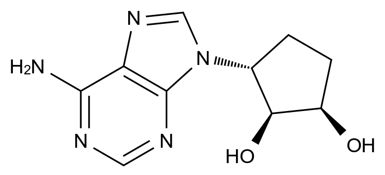 [125409-63-4]9-[(1'R,2'S,3'R)-2',3'-dihydroxy-cyclopentan-1'-yl]-9H-adenine