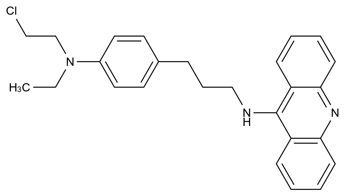 [125486-24-0]N-[3-[4-(2-chloroethyl-ethyl-amino)phenyl]propyl]acridin-9-amine