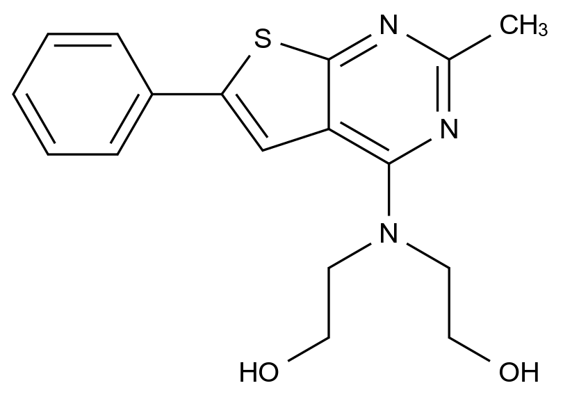 [125661-24-7]2,2'-((2-Methyl-6-phenylthieno[2,3-d]pyrimidin-4-yl)azanediyl)bis(ethan-1-ol)