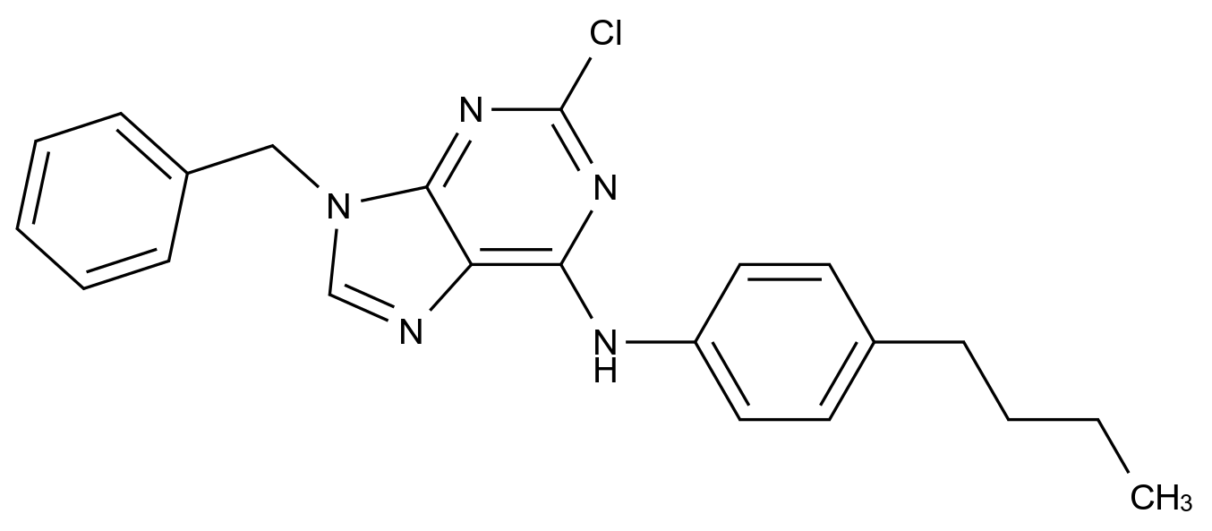 [125802-44-0]9-benzyl-N-(4-butylphenyl)-2-chloropurin-6-amine