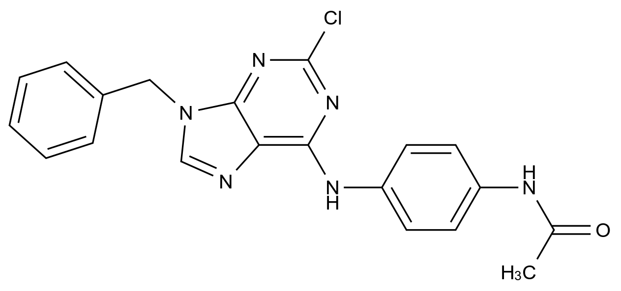 [125802-54-2]N-[4-[(9-benzyl-2-chloropurin-6-yl)amino]phenyl]acetamide