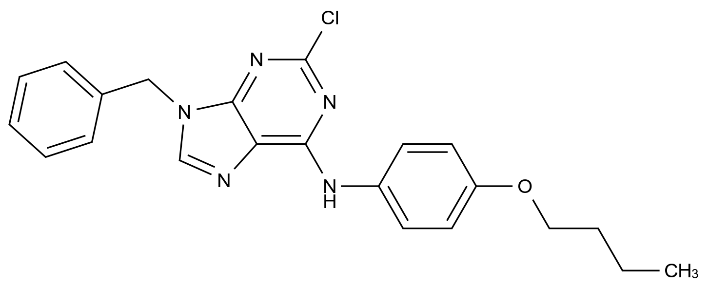 [125827-87-4]9-benzyl-N-(4-butoxyphenyl)-2-chloropurin-6-amine