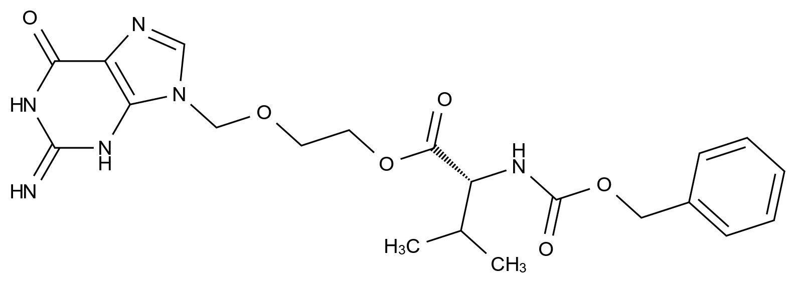 [124832-32-2]2-[(2-Amino-6-hydroxy-9H-purin-9-yl)methoxy]ethyl N-[(benzyloxy)carbonyl]-D-valinate