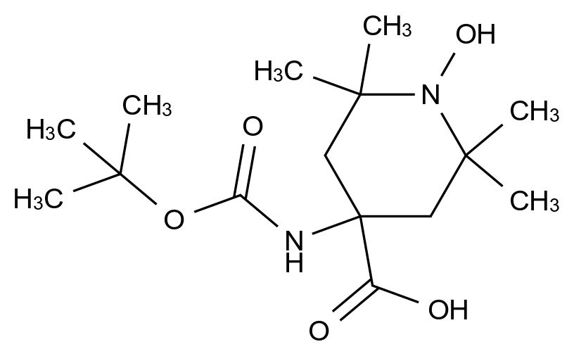 [124843-12-5]1-hydroxy-2,2,6,6-tetramethyl-4-[(2-methylpropan-2-yl)oxycarbonylamino]piperidine-4-car