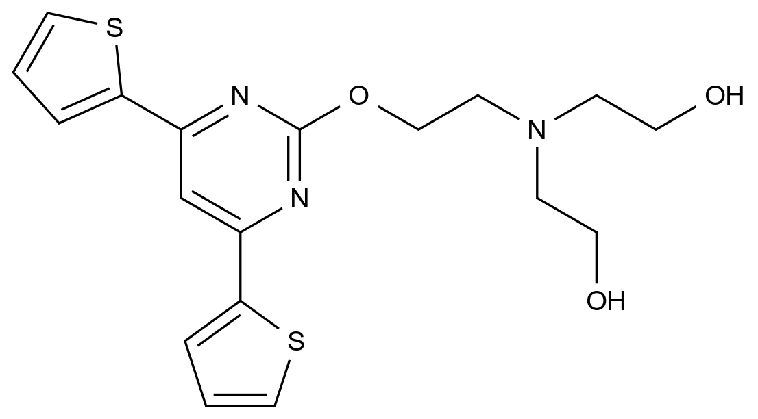 [124959-48-4]2-[2-(4,6-dithiophen-2-ylpyrimidin-2-yl)oxyethyl-(2-hydroxyethyl)amino]ethanol