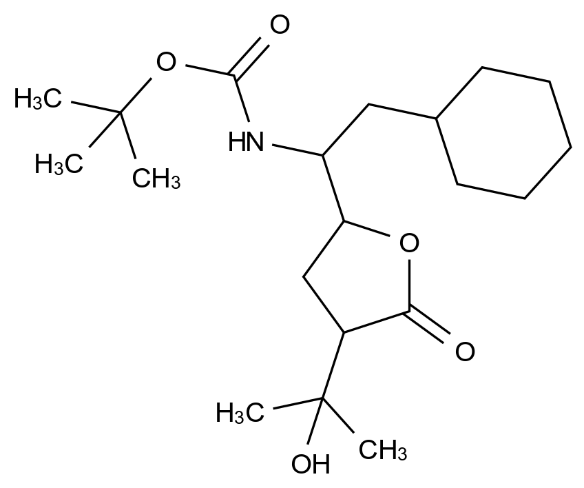 [125016-14-0]tert-butyl N-[2-cyclohexyl-1-[4-(2-hydroxypropan-2-yl)-5-oxooxolan-2-yl]ethyl]carbamate