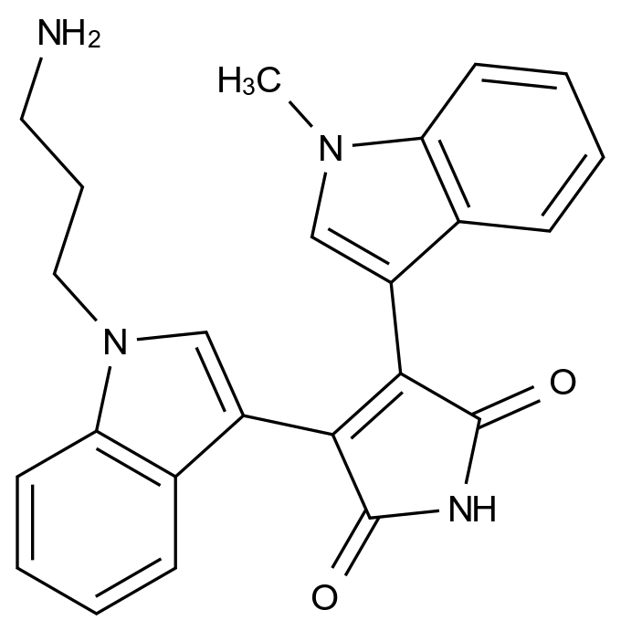 [125313-65-7]3-[1-(3-aminopropyl)indol-3-yl]-4-(1-methylindol-3-yl)pyrrole-2,5-dione