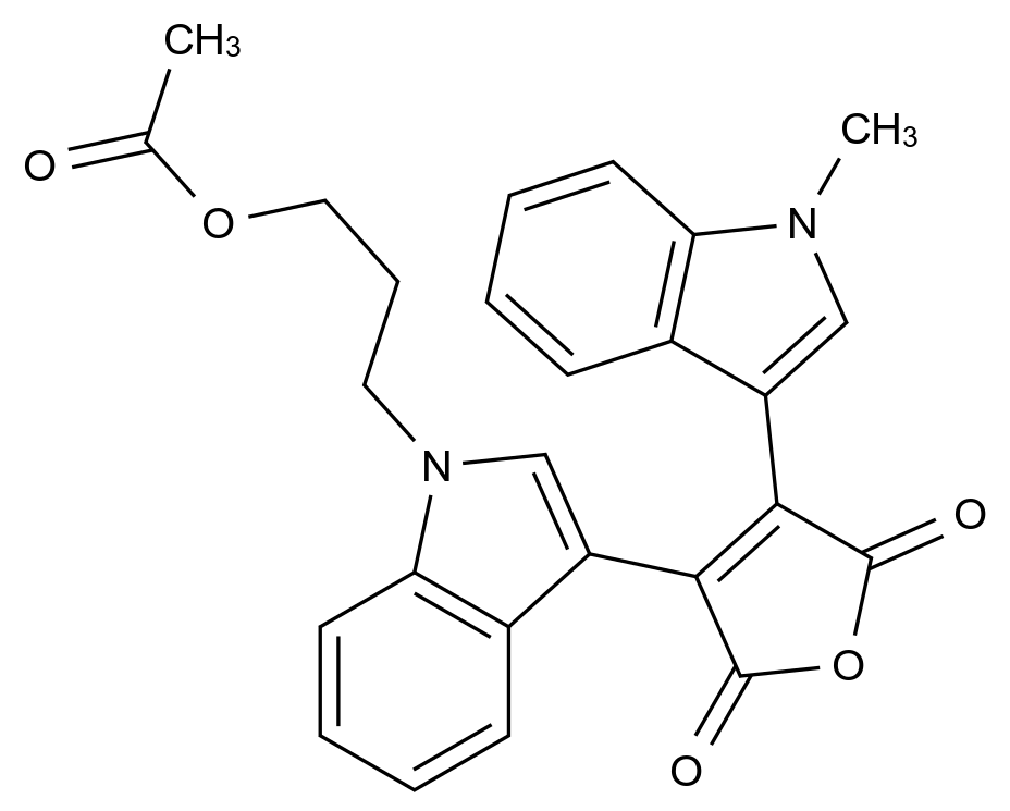 [125314-97-8]3-(1-(3-acetoxypropyl)-3-indolyl)-4-(1-methyl-3-indolyl)-2,5-furandione