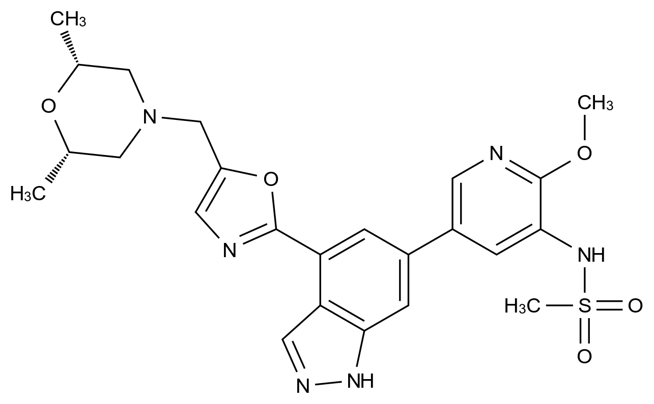 [1254036-66-2]N-{5-[4-(5-{[(2R,6S)-2,6-Dimethyl-4-morpholinyl]methyl}-1,3-oxazo l-2-yl)-1H-indazol-6