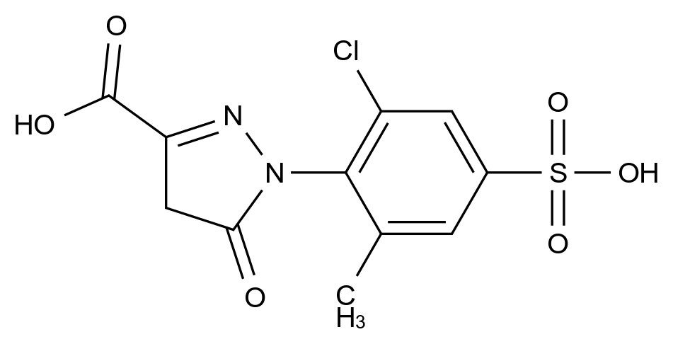 [125437-42-5]1-(2-chloro-6-methyl-4-sulfophenyl)-5-oxo-4H-pyrazole-3-carboxylic acid