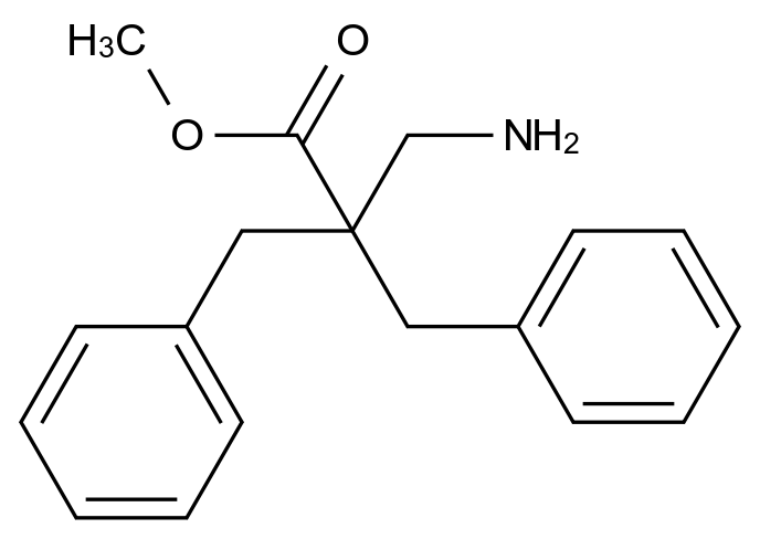 [125469-89-8]Benzenepropanoic acid, α-?(aminomethyl)?-?α-?(phenylmethyl)?-?, methyl ester