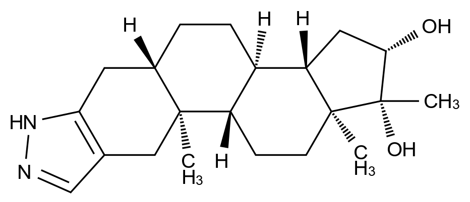 [125590-76-3]17α-methyl-5α-androstano-[3,2-c]-pyrazol-16β,17β-diol