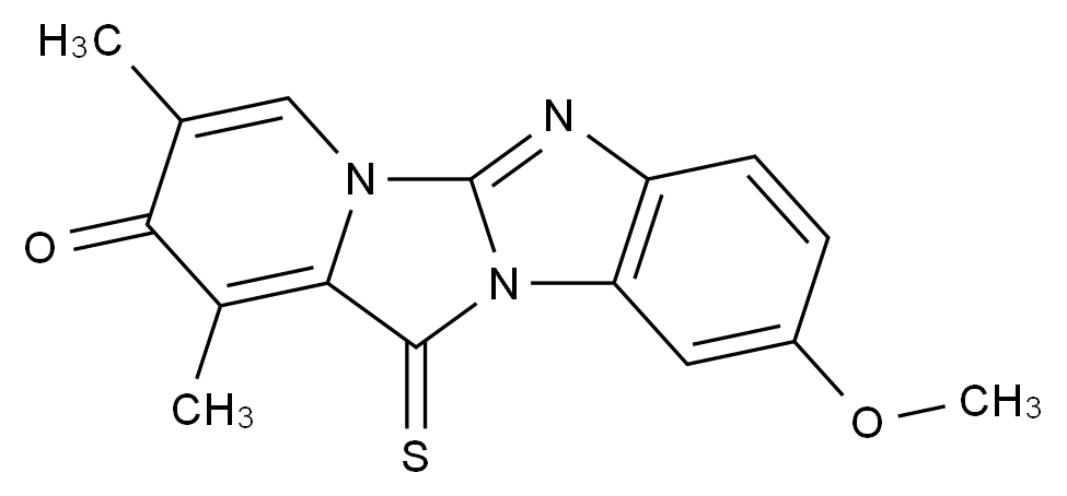 [125656-83-9]9-Methoxy-1,3-dimethyl-12-thioxopyrido[1',2':3,4]imidazo[1,2-a]benzimidazol-2(12H)-one