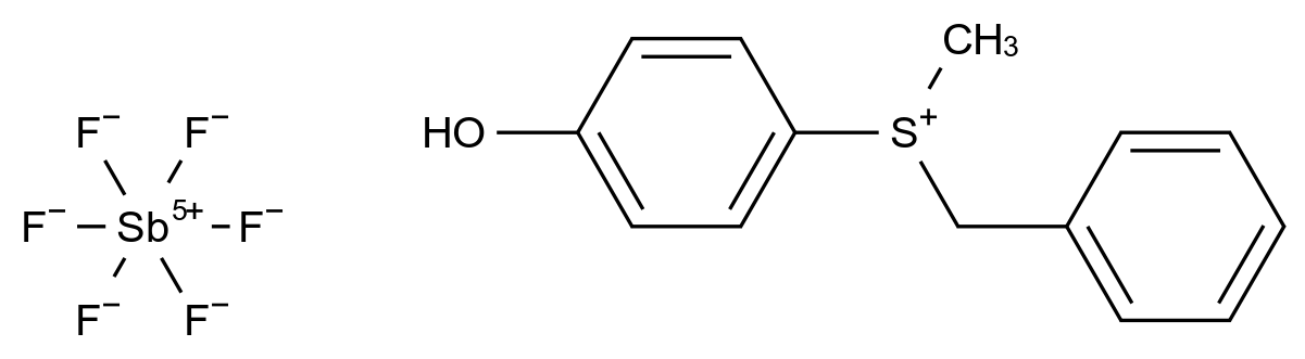 [125662-42-2]SulfoniuM, (4-hydroxyphenyl)Methyl(phenylMethyl)-, (OC-6-11)-hexafluoroantiMonate(1-) (