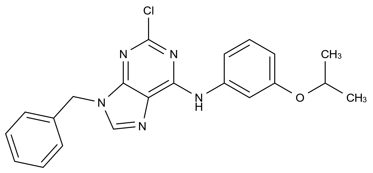 [125802-59-7]9-benzyl-2-chloro-N-(3-propan-2-yloxyphenyl)purin-6-amine